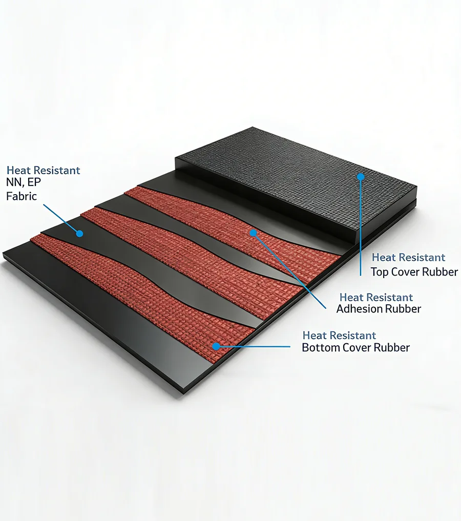 Heat resistant conveyor belt